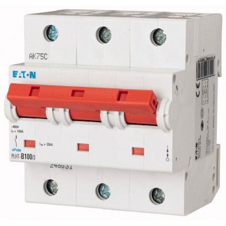 Автоматический выключатель Eaton-Moeller, PLHT-С80/3, 3 полюса, тип C, 80А, 16кА.