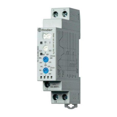 Реле контролю напруги 10A, 220-240В AC, 701182302022 Finder
