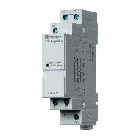 Реле контроля фаз 6A, 208-480В AC, 706184000000 Finder