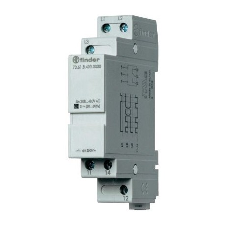 Реле контролю фаз 6A, 208-480В AC, 706184000000 Finder