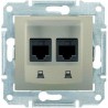 Розетка компьютерная RJ45 кат. 5 UTP, 2-ная, цвет титан, Sedna SDN4400168