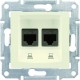 Розетка комп'ютерна RJ45 кат. 5 UTP, 2-на, колір слонова кістка, Sedna