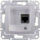 Розетка комп'ютерна RJ45 кат. 5 UTP, 1-на, колір алюміній, Sedna