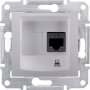 Розетка комп'ютерна RJ45 кат. 5 UTP, 1-на, колір алюміній, Sedna