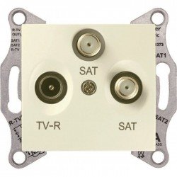 Розетка TV-R-SAT прохідна, колір слонова кістка, Sedna