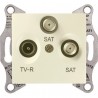 Розетка TV/R/SAT проходная, цвет слоновая кость, Sedna SDN3501423