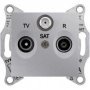 Розетка TV/R/SAT проходная, цвет алюминий, Sedna