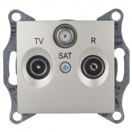 Розетка TV/R/SAT проходная, цвет титан, Sedna SDN3501468
