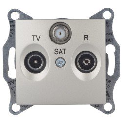 Розетка TV/R/SAT конечная, цвет титан, Sedna SDN3501368
