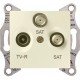 Розетка TV/R/SAT конечная, цвет слоновая кость, Sedna SDN3501323