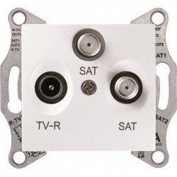 Розетка TV-R-SAT кінцева, колір білий, Sedna