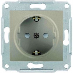 Розетка 2К+З, 16А, со шторками, цвет титан, Sedna SDN3000168