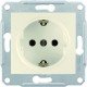 Розетка 2К + З, 16А, з шторками, колір слонова кістка, Sedna