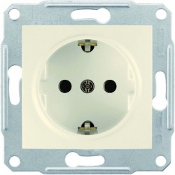Розетка 2К+З, 16А, со шторками, цвет слоновая кость, Sedna SDN3000123