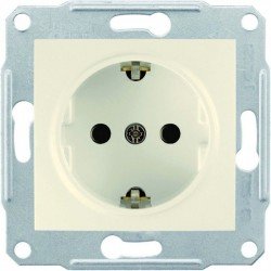 Розетка 2К+З, 16А, со шторками, цвет слоновая кость, Sedna SDN3000123