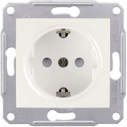 Розетка 2К+З, 16А, со шторками, цвет белый, Sedna SDN3000121