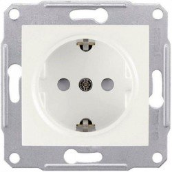 Розетка 2К+З, 16А, со шторками, цвет белый, Sedna SDN3000121