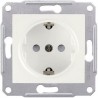 Розетка 2К + З, 16А, з шторками, колір білий, Sedna