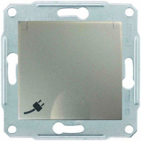 Розетка 2К+З, 16А, с крышкой, цвет титан, Sedna SDN3100168