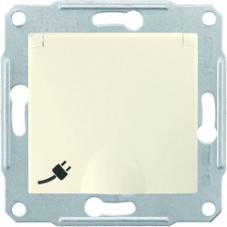 Розетка 2К+З, 16А, с крышкой, цвет слоновая кость, Sedna SDN3100123