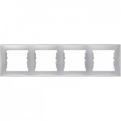 Рамка 4-на, колір алюміній, Sedna