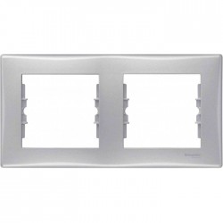 Рамка 2-на, колір алюміній, Sedna