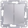 Переключатель 2-кл., цвет алюминий, Sedna SDN0600160