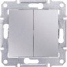 Переключатель 2-кл., цвет алюминий, Sedna SDN0600160