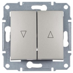 Вимикач для жалюзі 2-кл. з мех. блокуванням, колір алюміній, Sedna