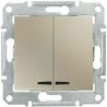 Выключатель 2-кл. с подсветкой, цвет титан, Sedna SDN0300368