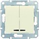 Выключатель 2-кл. с подсветкой, цвет слоновая кость, Sedna