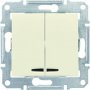 Выключатель 2-кл. с подсветкой, цвет слоновая кость, Sedna