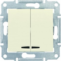 Вимикач 2-кл. з підсвічуванням, колір слонова кістка, Sedna