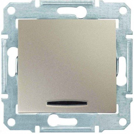 Выключатель 1-кл. с подсветкой, цвет титан, Sedna SDN0400368