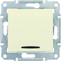 Выключатель 1-кл. с подсветкой, цвет слоновая кость, Sedna SDN0400323