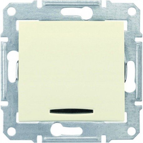 Вимикач 1-кл. з підсвічуванням, колір слонова кістка, Sedna