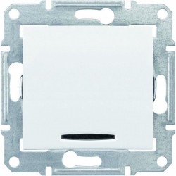 Выключатель 1-кл. с подсветкой, цвет белый, Sedna SDN0400321