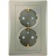 Розетка 2-ная 2К+З, со шторками, цвет титан, Sedna SDN3000468