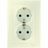 Розетка 2-ная 2К+З, со шторками, цвет слоновая кость, Sedna SDN3000423