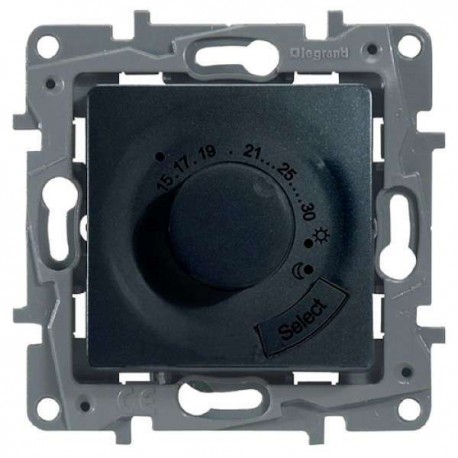 Термостат для тёплых полов, цвет антрацит, Legrand Etika 672630
