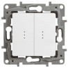 Выключатель 2- клавишный, с подсветкой, цвет белый, Legrand Etika 672204