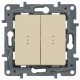 Выключатель 2- клавишный, с подсветкой, цвет слоновая кость, Legrand Etika 672304