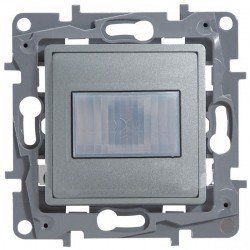 Датчик движения, без нейтрали, 400 Вт, цвет алюминий, Legrand Etika 672417