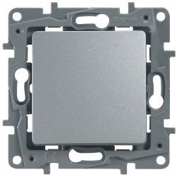 Кнопка 1-клавишная, цвет алюминий, Legrand Etika 672414