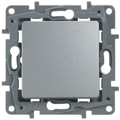 Кнопка 1-клавишная, цвет алюминий, Legrand Etika 672414