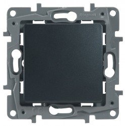 Переключатель 1- клавишный, цвет антрацит, Legrand Etika 672611