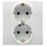 Розетка 2х2К+З, со шторками, цвет белый, Legrand Etika 672223