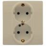 Розетка 2х2К+З, со шторками, цвет слоновая кость, Legrand Etika 672323