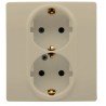 Розетка 2х2К + З, зі шторками, колір слонова кістка, Legrand