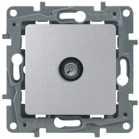 Розетка TV, простая, 2400 МГц, 1,5дб, цвет алюминий, Legrand Etika 672451